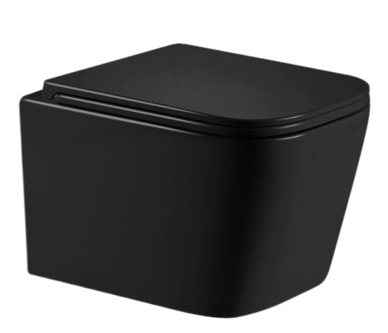 Унітаз підвісний Qtap Crow Ultra Quiet Matt Black, з сидінням Slim Duroplast/Soft-close/Quick Release QT05335171MB