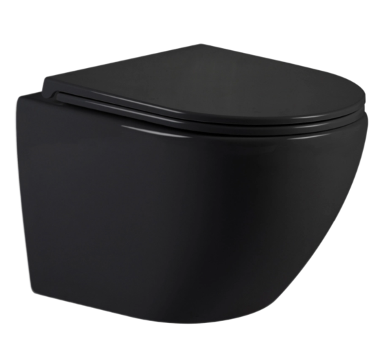 Унітаз підвісний Qtap Jay Ultra Quiet Matt Black, сидінням Slim Duroplast/ Soft-close/ Quick Relase QT07335177MB