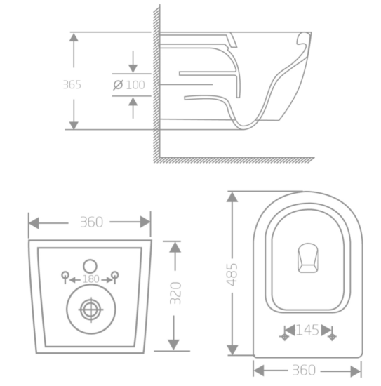 Унітаз підвісний Qtap Jay Ultra Quiet Matt Black, сидінням Slim Duroplast/ Soft-close/ Quick Relase QT07335177MB