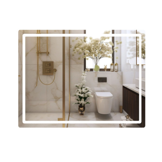 Дзеркало Qtap Mideya (MI1) 1200х800 з LED-підсвічуванням Touch, з антизапот., Диммер, рег. яскравості QT2078F12080