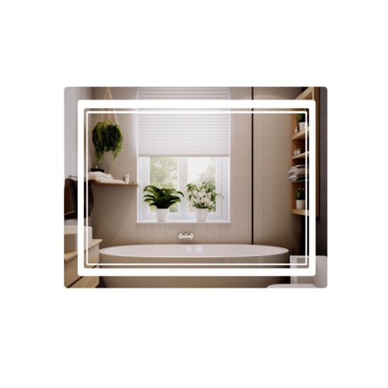 Дзеркало Qtap Cardinal (CA2) 1000х800 з LED-підсвічуванням Touch, з антизапот., З диммером, рег. темп. кольори (3000-6500K) QT0478C1008048455