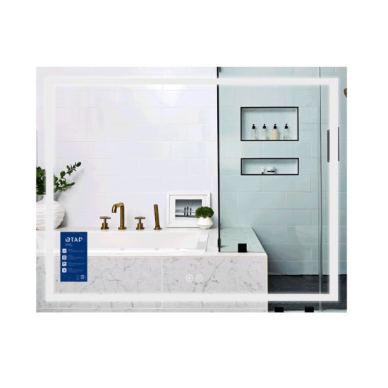 Дзеркало Qtap Mideya (MI1) 1000х700 з LED-підсвічуванням Touch, з антизапот., диммером, рег. яскравості QT2078NCF10070