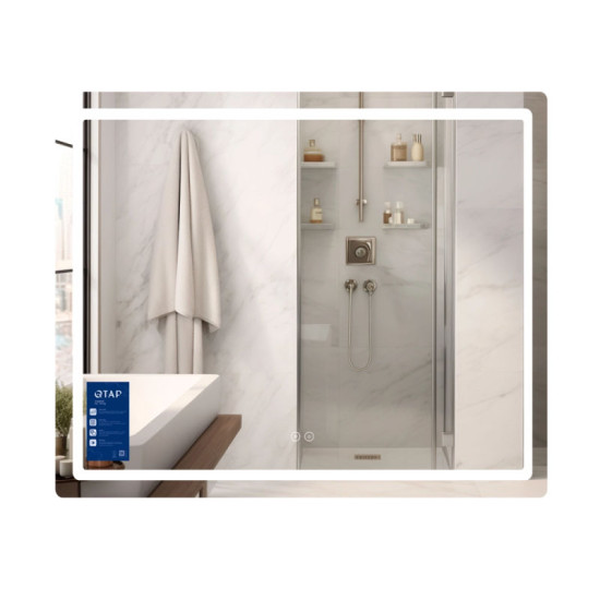 Зеркало Qtap Mideya (MI2) 900х700 с LED-подсветкой Touch, с антизапот., с диммером, рег. яркости QT2078NCF9070