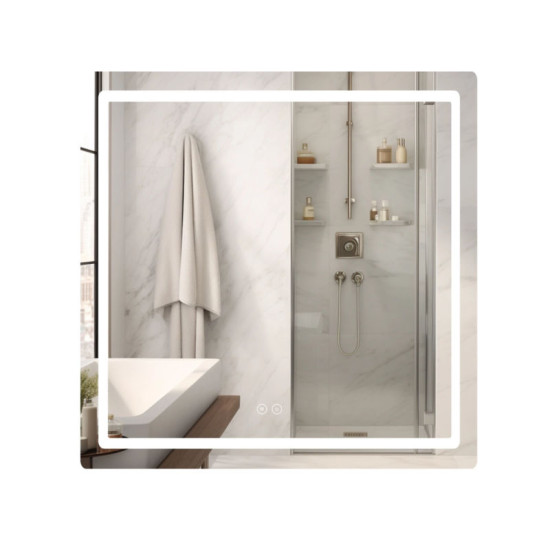 Зеркало Qtap Mideya (MI2) 700х800 с LED-подсветкой Touch, с антизапот., диммером, рег. яркости QT2078DCF7080