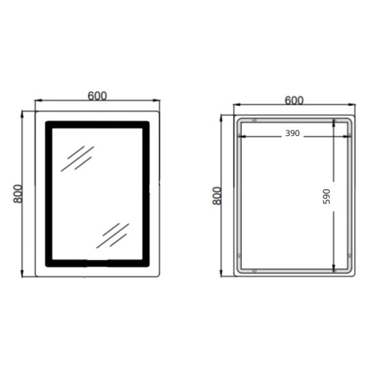 Дзеркало Qtap Cardinal (CA2) 600х800 з LED-підсвічуванням Touch, з антизапот., З диммером, рег. темп. кольори (3000-6500K) Reverse QT0478C608048453