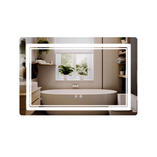 Дзеркало Qtap Cardinal (CA2) 800х600 з LED-підсвічуванням Touch, з антизапот., З диммером, рег. темп. кольори (3000-6500K) Reverse QT0478C806048457