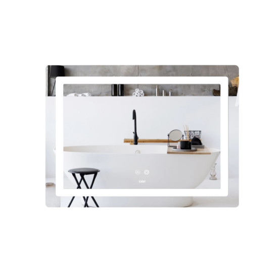 Дзеркало Lidz Kubis (KU2) 700х500 з LED-підсвічуванням Touch, з антизапітнінням, з диммером, рег. яскравості LD78LF90448486