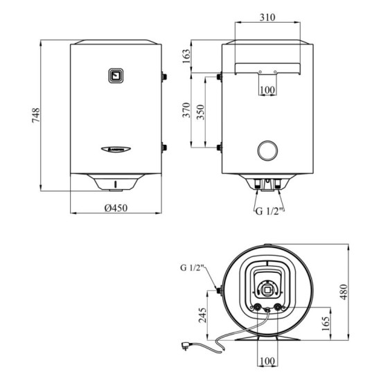 Водонагрівач Ariston PRO1 R 80 VTD 1,8K з мокрим ТЕНом 3201814