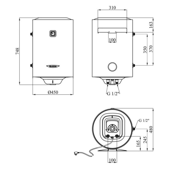 Водонагрівач Ariston PRO1 R 80 VTS 1,8K з мокрим ТЕНом 3201815
