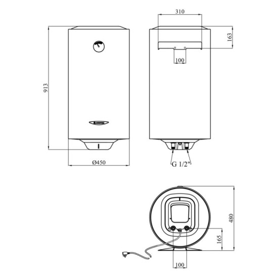 Водонагрівач Ariston SG1 100 V EU з мокрим ТЕНом 3213002