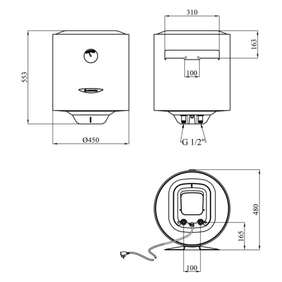 Водонагрівач Ariston SG1 50 V EU з мокрим ТЕНом 3213000