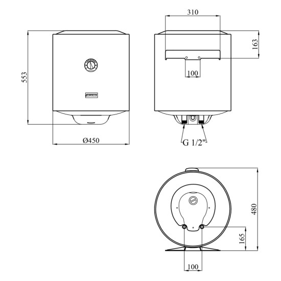 Водонагрівач Ariston Superlux 50V 1,5K EU2 з мокрим ТЕНом 4015004