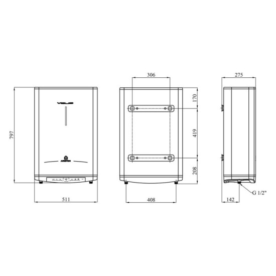 Водонагрівач Ariston VELIS PRO DRY WIFI 50 EU із сухим ТЕНом 3100908
