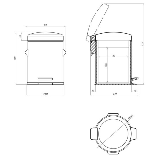 Ведро для мусора Kroner KRP Graz - GRP406 5 л