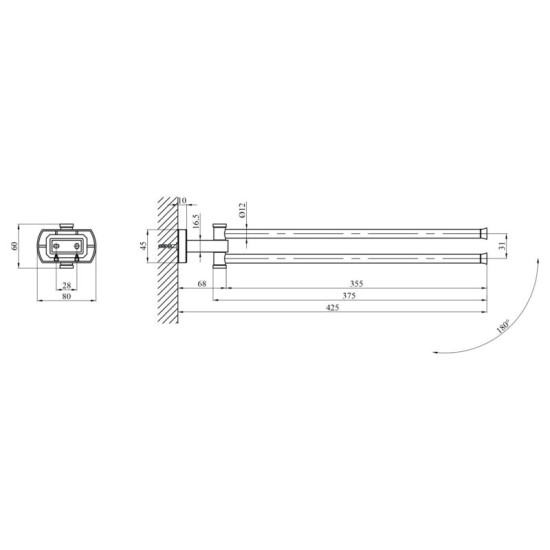 Держатель для полотенец Kroner KRM Graz - GRP95614