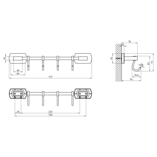 Тримач для рушників Kroner KRM Graz - GRP95618-4