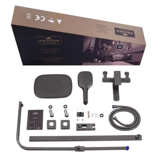 Душевая система Kroner KRP Edelstahl Kubus - PVD063