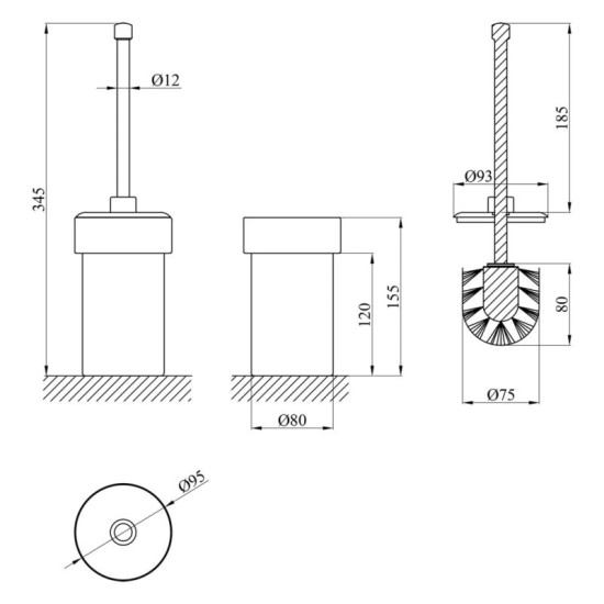 Йоршик для унітазу Kroner KRM Rizze - ACG323-1