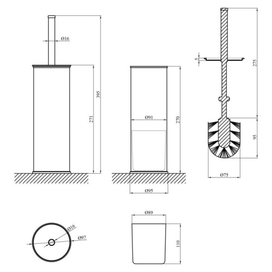Йоршик для унітазу Kroner KRP Graz - GRP017R