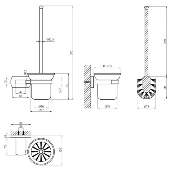 Ершик для унитаза Kroner KRP Graz - GRP95613