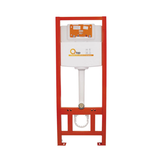 Инсталляция с унитазом Qtap Swan Rimless 520х360х320 + Nest 4 в 1 (круглая клавиша Black mat)