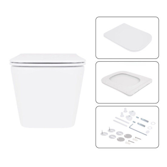 Инсталляция с унитазом Qtap Crow Ultra Quiet 520×360×290 + Nest 4 в 1 (квадратная клавиша Satin)