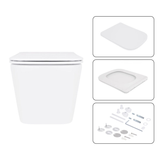 Инсталляция с унитазом Qtap Crow Ultra Quiet 520×360×290 + Nest 4 в 1 (линейная клавиша White)