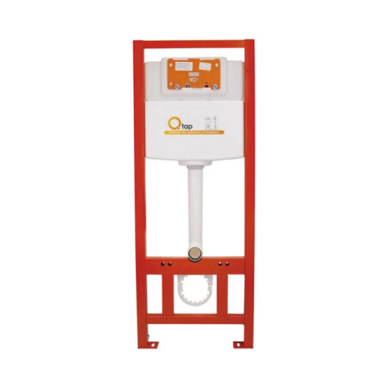 Инсталляция с унитазом Qtap Robin Ultra Quiet 490x365x325 + Nest 4 в 1 (линейная клавиша White)