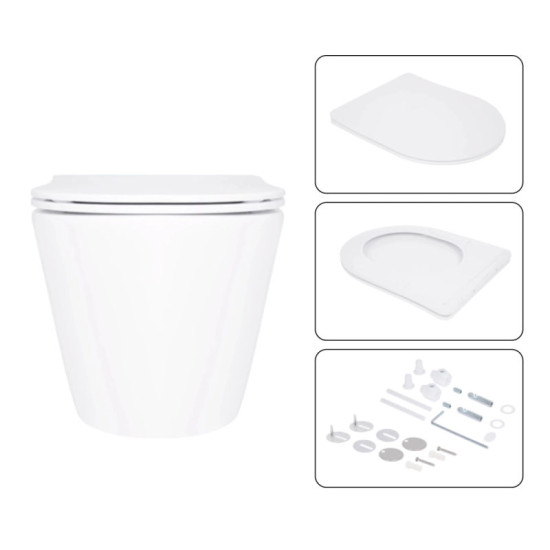 Инсталляция с унитазом Qtap Swan Ultra Quiet 520×360×320 + Nest 4 в 1 (круглая клавиша Matt Black)