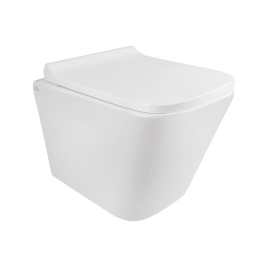 Инсталляция с унитазом Qtap Tern Rimless 490x340x350 + Nest 4 в 1 (квадратная клавиша Satin)