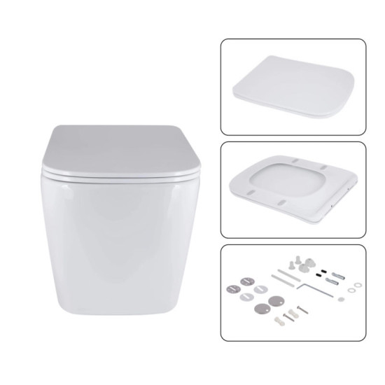 Инсталляция с унитазом Qtap Tern Ultra Quiet 525x345x360 + Nest 4 в 1 (круглая клавиша Satin)