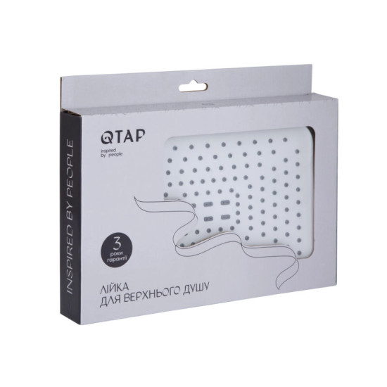 Лійка для верхнього душу Qtap Hlavova 260x180 QTHLA107CRM45785 Chrome/White