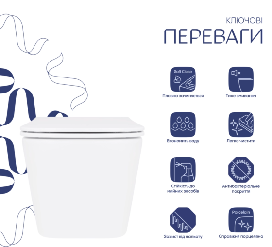 Унітаз підвісний Qtap Crow Rimless 485х340х330 White з сидінням Slim Duroplast/ Soft-close/ Quick Release QT05335171RW