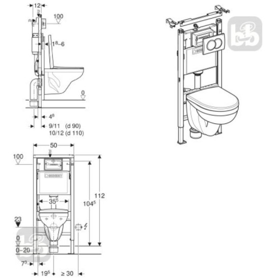 Инсталляция с унитазом Geberit Duofix PRO 20 118.315.11.2