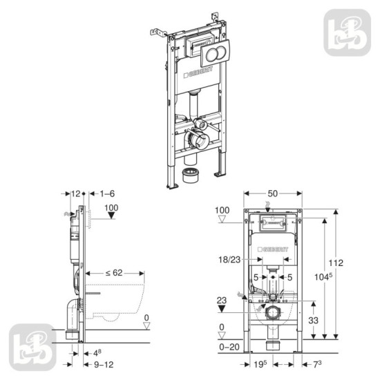 Інсталяція для унітазу Geberit Duofix Delta 01 458.133.21.3