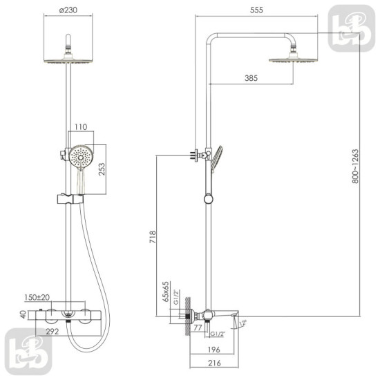Душова система Imprese Bilovec t048B00901SR хром