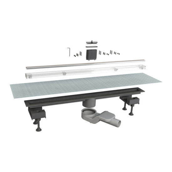 Линейный трап Imprese i-FLOW C d12880001C 800 мм, з решіткою під плитку, хром