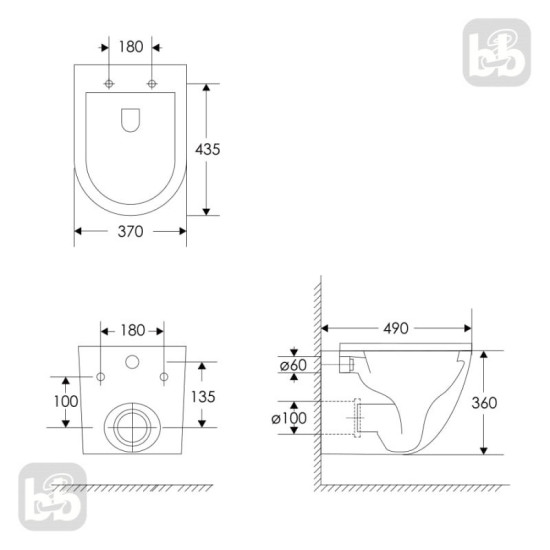 Унітаз підвісний Imprese Lesna Black Rimless i11546 black