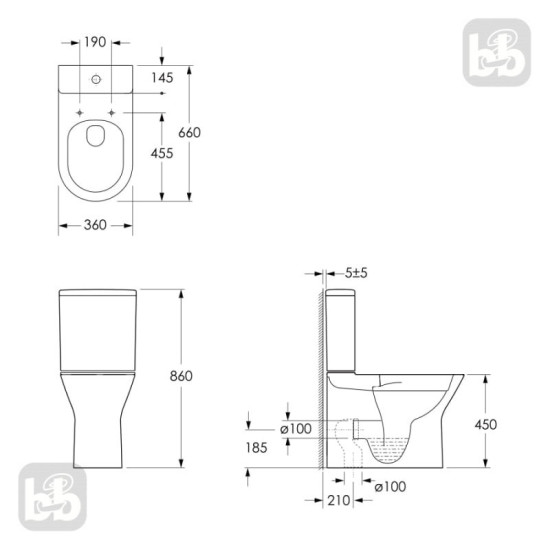 Унитаз-компакт Imprese Vyskov New Rimless i11335