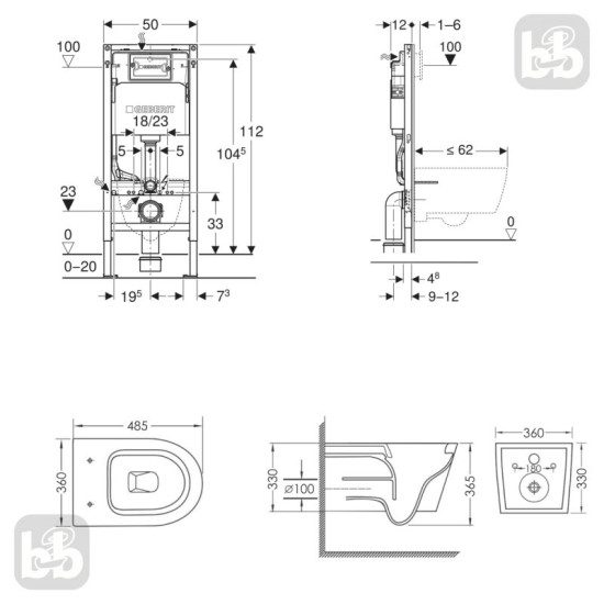 Інсталяція з унітазом Geberit Duofix Basic 458.103.00.2 + Imprese Rozkos TWIST c06310103