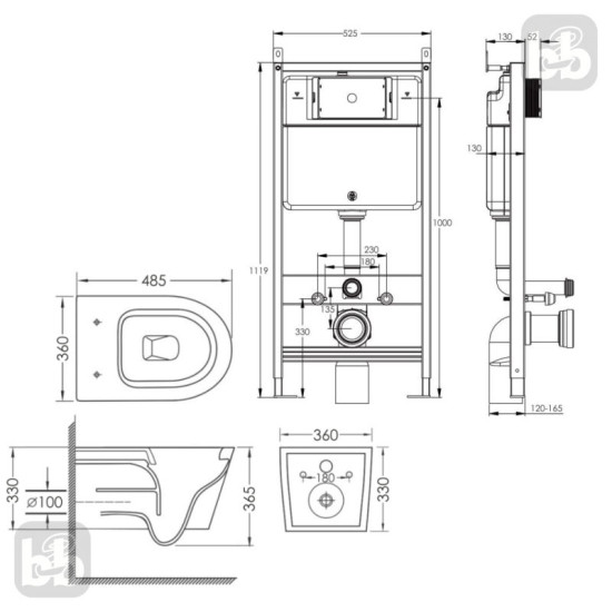 Инсталляция с унитазом Volle Master EVO 212010 + Imprese Dobry c06802203