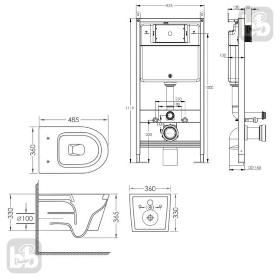 Інсталяція з унітазом Volle Master EVO 212010 + Imprese Rozkos TWIST c06310103