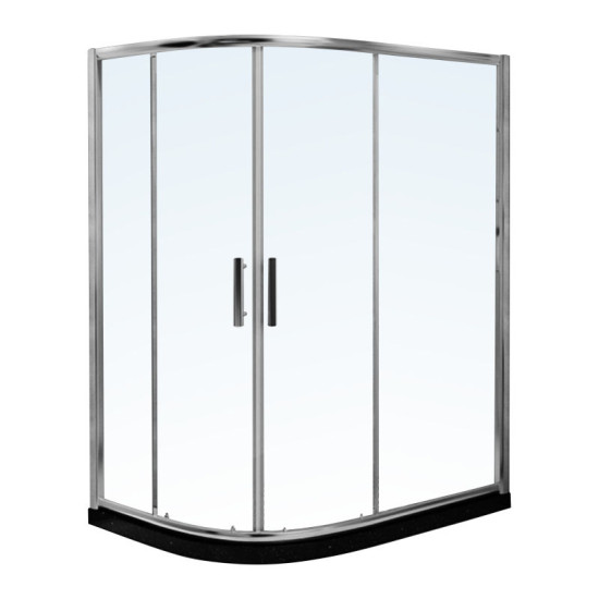 Душова кабіна RJ K9177-FBM-1015 right 120*80*190 хром, прозоре скло 6 мм, PVC подіум