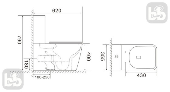 Унитаз-компакт Volle Puerta 2.0 vortice 1331.002003