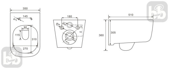 Інсталяція з унітазом Volle Master 141919 + Volle HIPPO 13-44-202