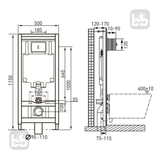 Інсталяція з унітазом Volle Master 141515 + Volle HIPPO 13-44-202