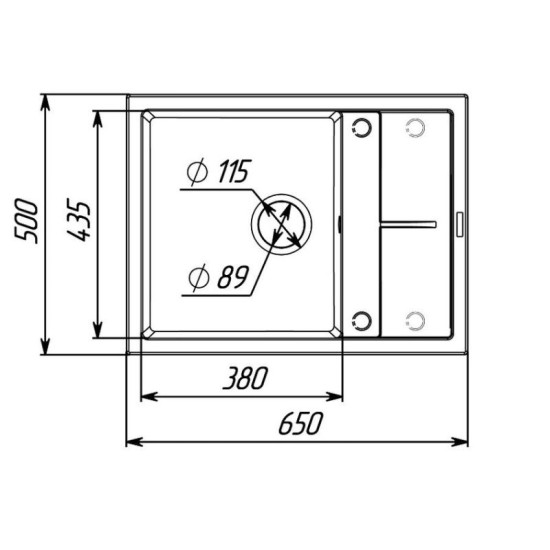 Кухонна мийка Valeso 6550 LOTOS матова біла в крапку
