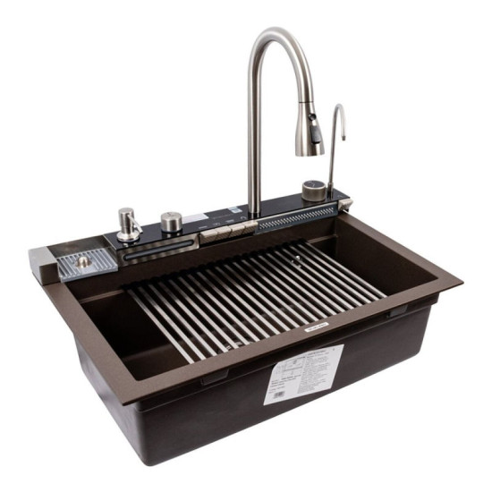 Кухонная мойка Valeso 6846 IRENA матовая темная скала