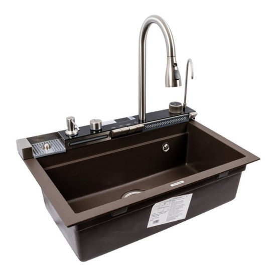 Кухонная мойка Valeso 6846 IRENA матовая темная скала