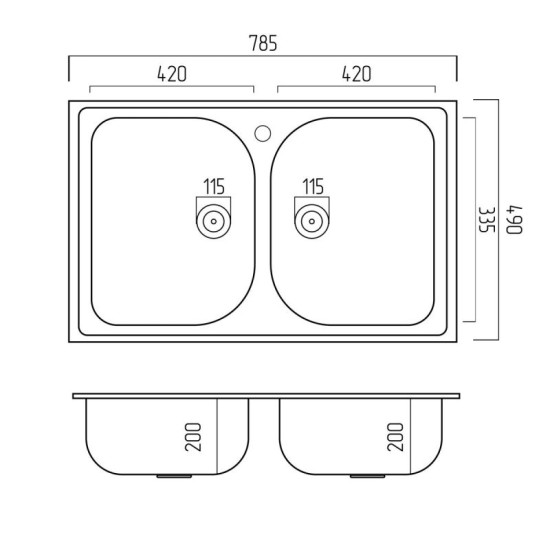 Кухонная мойка Valeso 7950 Equatoria матовая серый металлик